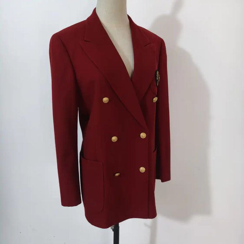 Burberry Burberry Red Wool Women's Long Sleeve Cardigan Size M / US 6-8 / IT 42-44 - 3 Thumbnail