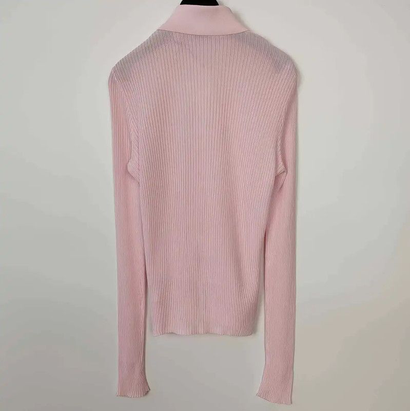 Burberry Burberry Pink Ribbed Knit Cardigan for Women Size M / US 6-8 / IT 42-44 - 2 Thumbnail