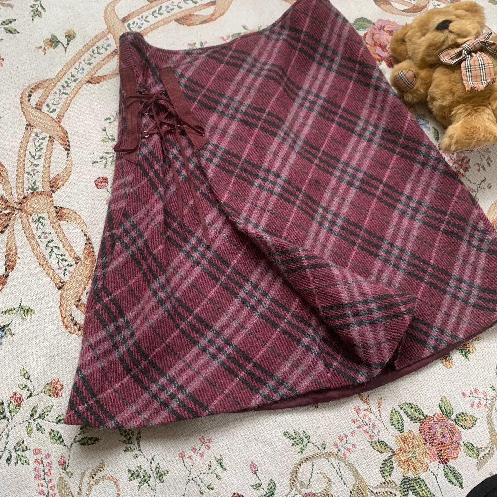 Burberry Burberry Plaid Wool Mini Skirt Set - dmc Size US 29 - 3 Thumbnail