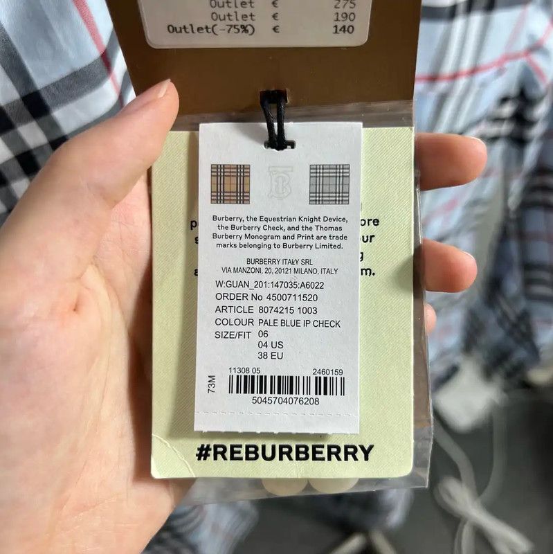 Burberry Burberry Blue Checked Long Sleeve Shirt Size US M / EU 48-50 / 2 - 5 Thumbnail