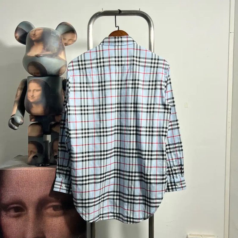 Burberry Burberry Blue Checked Long Sleeve Shirt Size US M / EU 48-50 / 2 - 2 Thumbnail