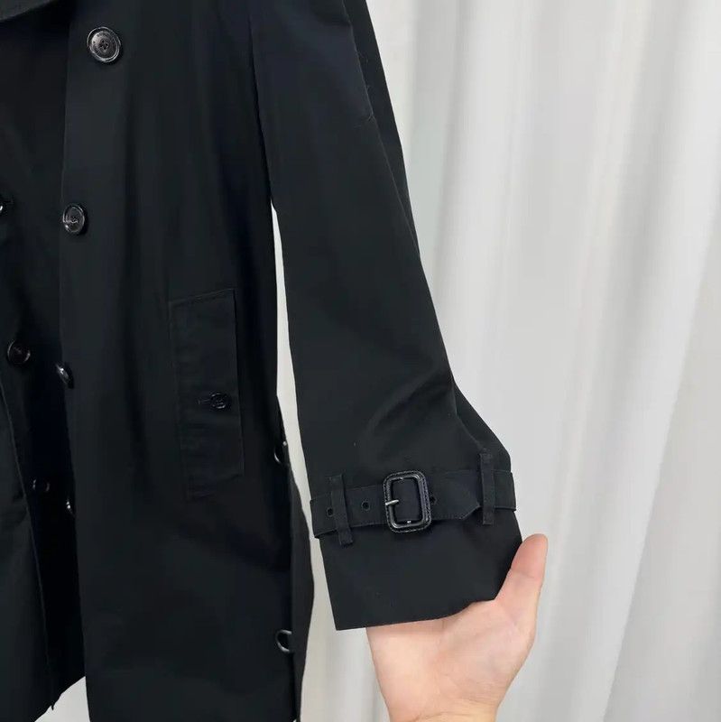 Burberry Burberry Black Cotton Double-Breasted Trench Coat Size US XXL / EU 58 / 5 - 4 Thumbnail