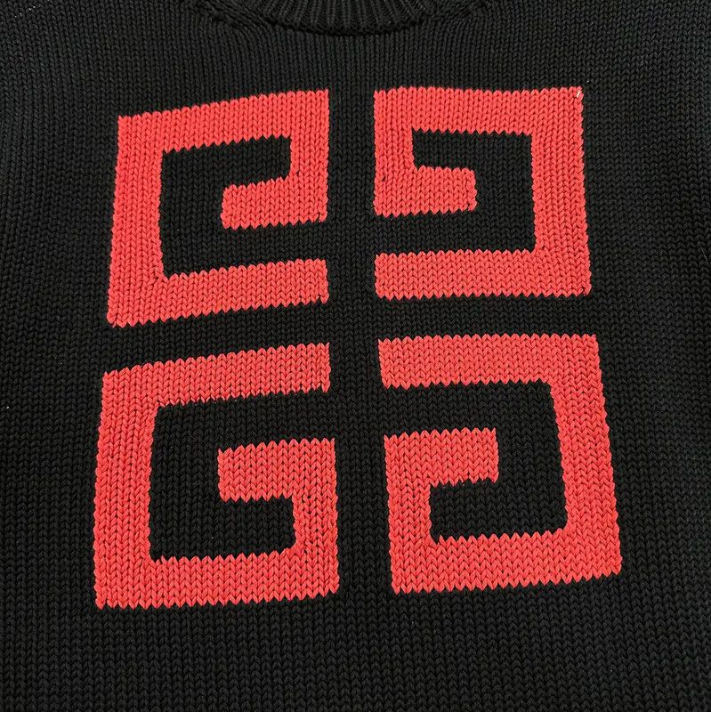 Givenchy Givenchy Black Wool Long Sleeve Knit Sweater 0089 Size US M / EU 48-50 / 2 - 2 Thumbnail