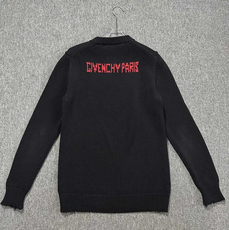 Givenchy Givenchy Black Wool Long Sleeve Knit Sweater 0089 Size US M / EU 48-50 / 2 - 4 Thumbnail