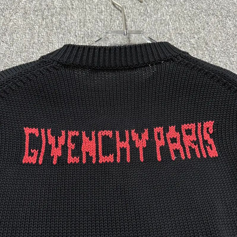 Givenchy Givenchy Black Wool Long Sleeve Knit Sweater 0089 Size US M / EU 48-50 / 2 - 5 Thumbnail