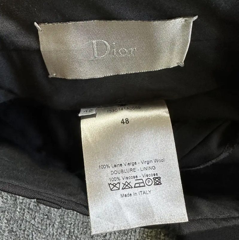 Dior Dior Men's Black Wool Casual Trousers 0089 Size US 34 / EU 50 - 4 Thumbnail
