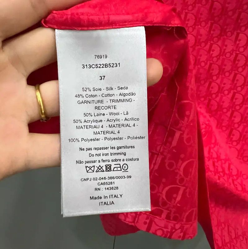 Dior Dior Red Logo Short Sleeve Shirt 0089 Size US M / EU 48-50 / 2 - 3 Thumbnail