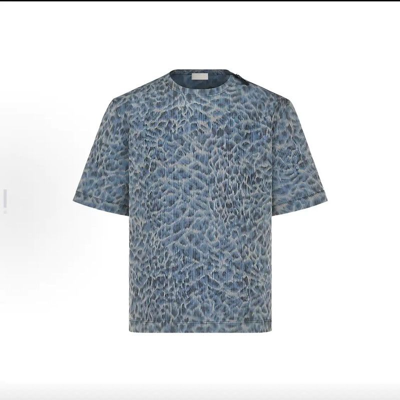 Dior Dior Men's Blue Printed Nylon T-Shirt 0089 Size US M / EU 48-50 / 2 - 8 Thumbnail
