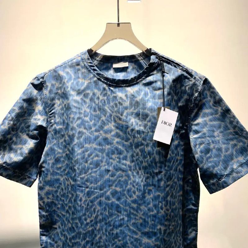 Dior Dior Men's Blue Printed Nylon T-Shirt 0089 Size US M / EU 48-50 / 2 - 6 Thumbnail