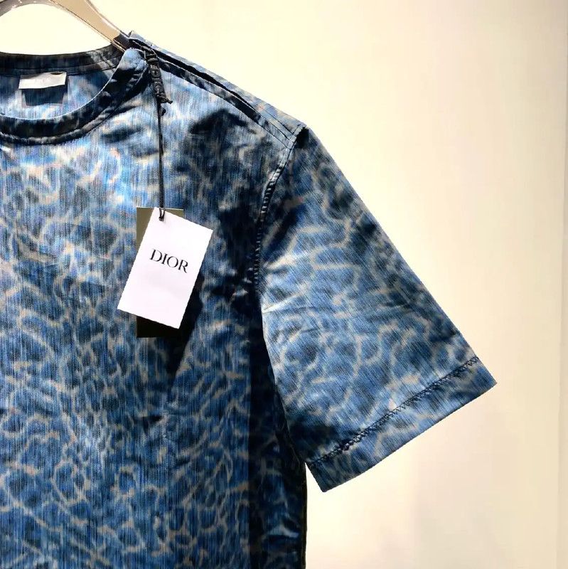 Dior Dior Men's Blue Printed Nylon T-Shirt 0089 Size US M / EU 48-50 / 2 - 4 Thumbnail