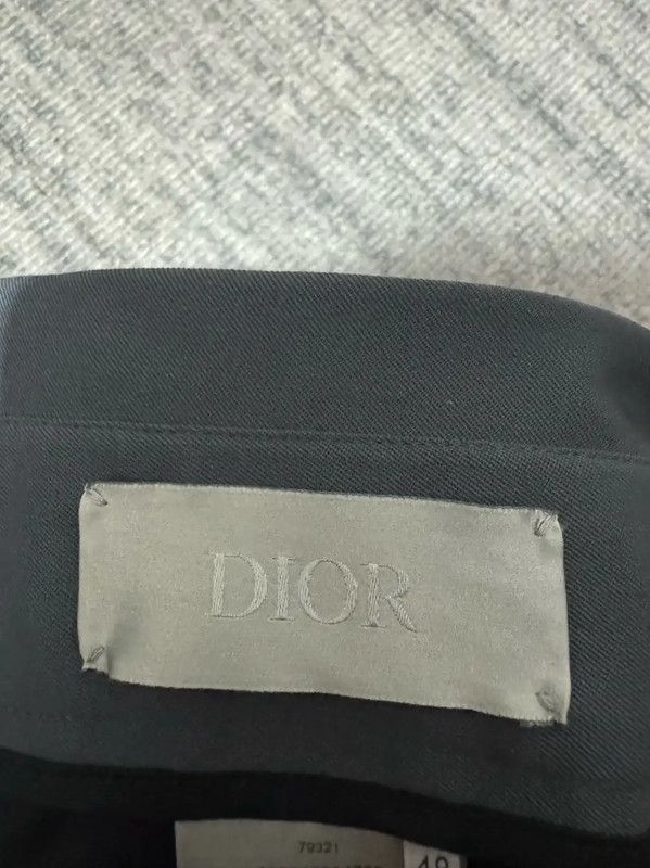 Dior Dior Men's Grey Wool Logo Embroidered Shorts 0089 Size US 32 / EU 48 - 4 Thumbnail