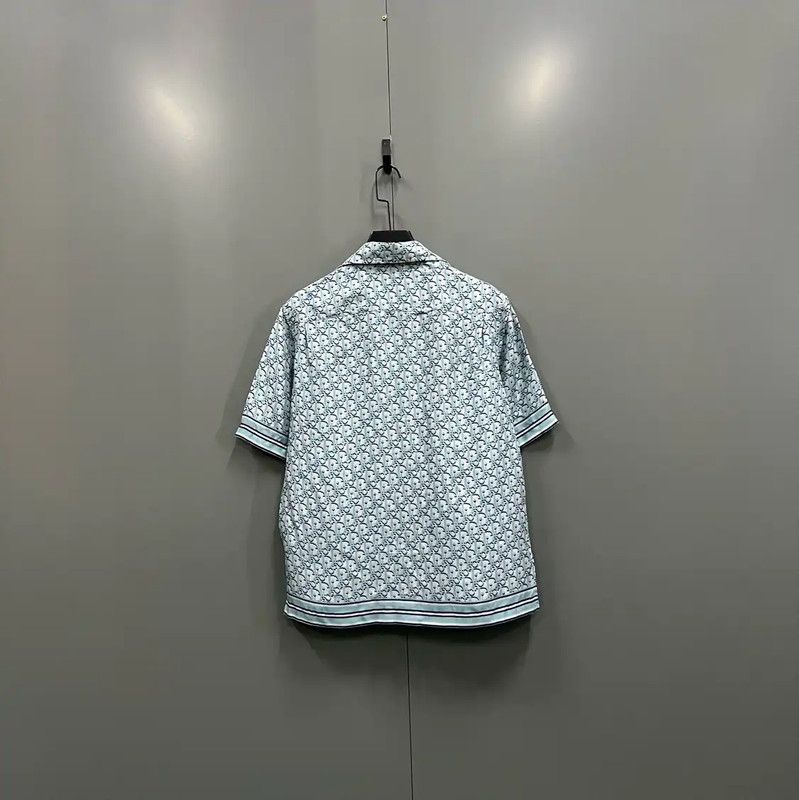 Dior Dior Blue Silk Short Sleeve Shirt 0089 Size US M / EU 48-50 / 2 - 2 Thumbnail