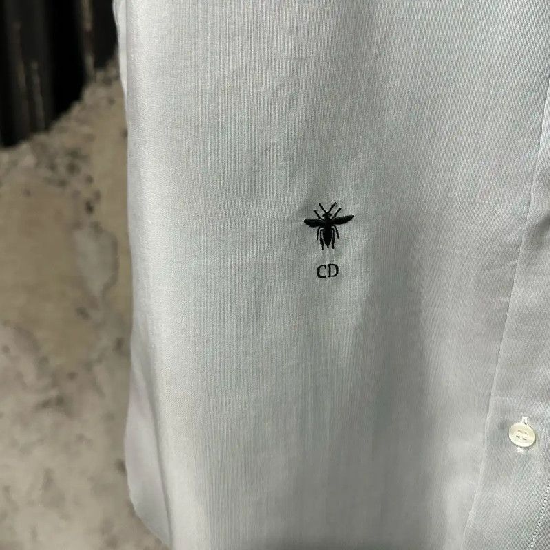Dior Dior Long Sleeve Silk Shirt in Dark Gray 0089 Size US M / EU 48-50 / 2 - 5 Thumbnail