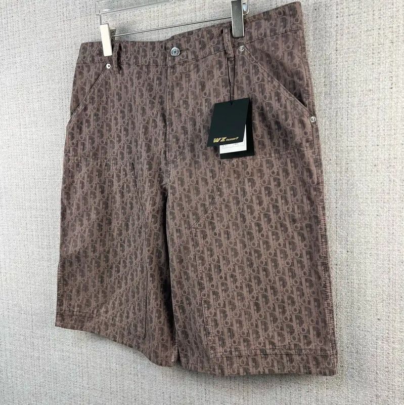 Dior Dior Coffee Brown Logo Men's Shorts 0089 Size US 33 - 2 Thumbnail