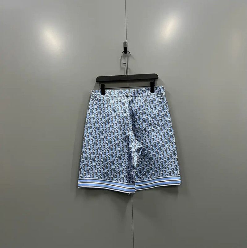 Dior Dior Blue Silk Logo Men’s Shorts 0089 Size US 30 / EU 46 - 2 Thumbnail