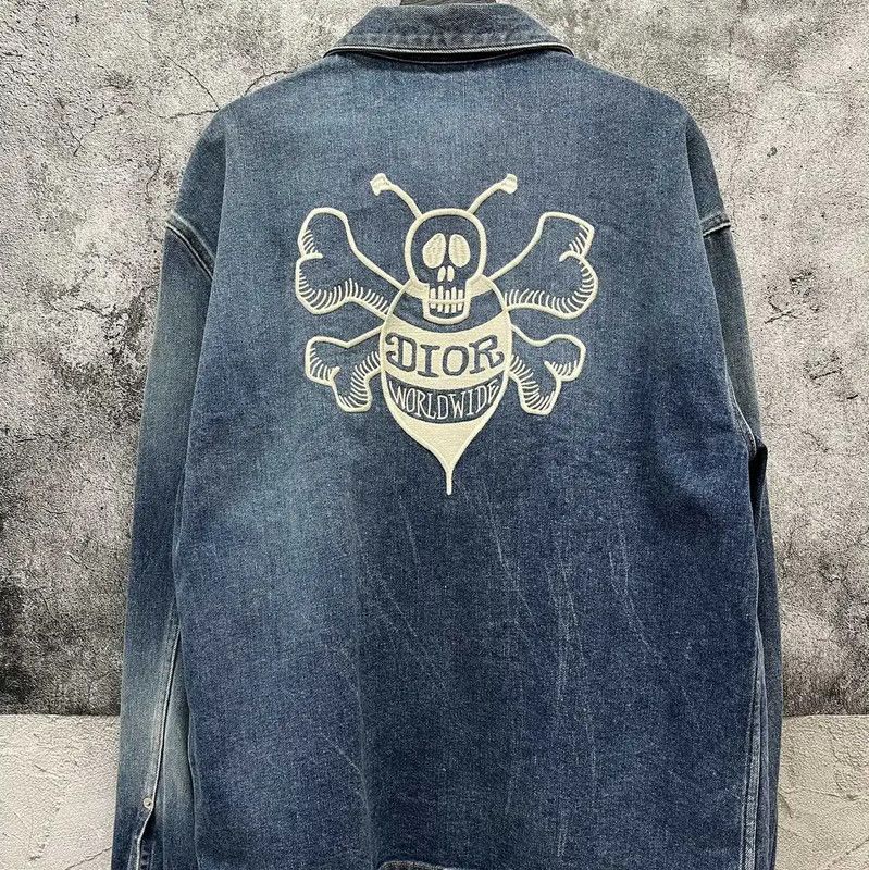 Dior Dior Blue Denim Jacket with Embroidery 0089 Size US M / EU 48-50 / 2 - 2 Thumbnail
