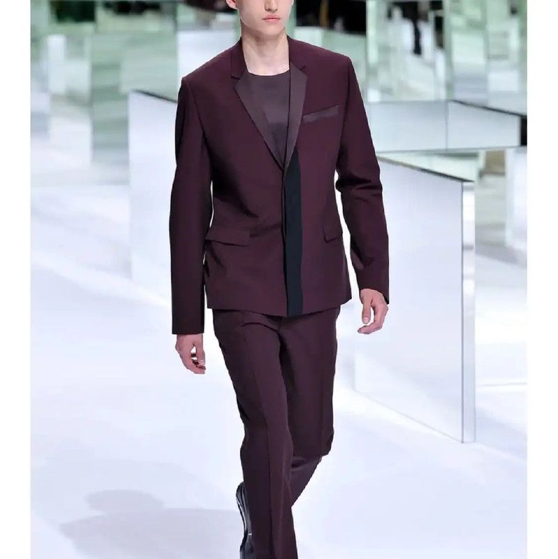 Dior Dior Burgundy Cotton Men's Coat 0089 Size US XL / EU 56 / 4 - 6 Thumbnail