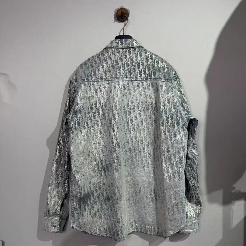 Dior Dior Gray Cotton Long Sleeve Shirt 0089 Size US M / EU 48-50 / 2 - 2 Thumbnail