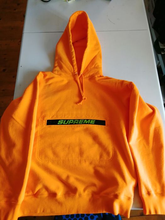 Supreme Supreme zip pouch hooded sweatshirt orange M | Grailed