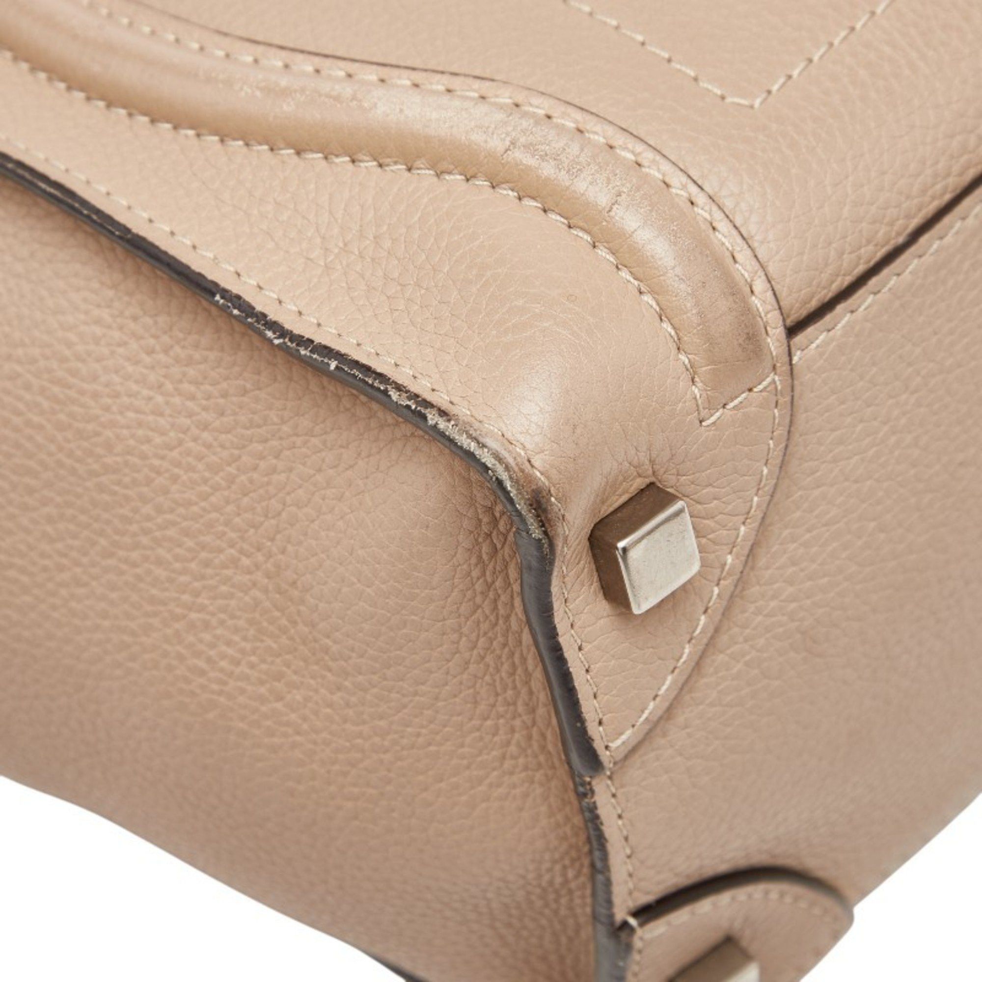 Celine Celine Luggage Micro Shopper Handbag in Beige Leather for Women Size ONE SIZE - 5 Thumbnail