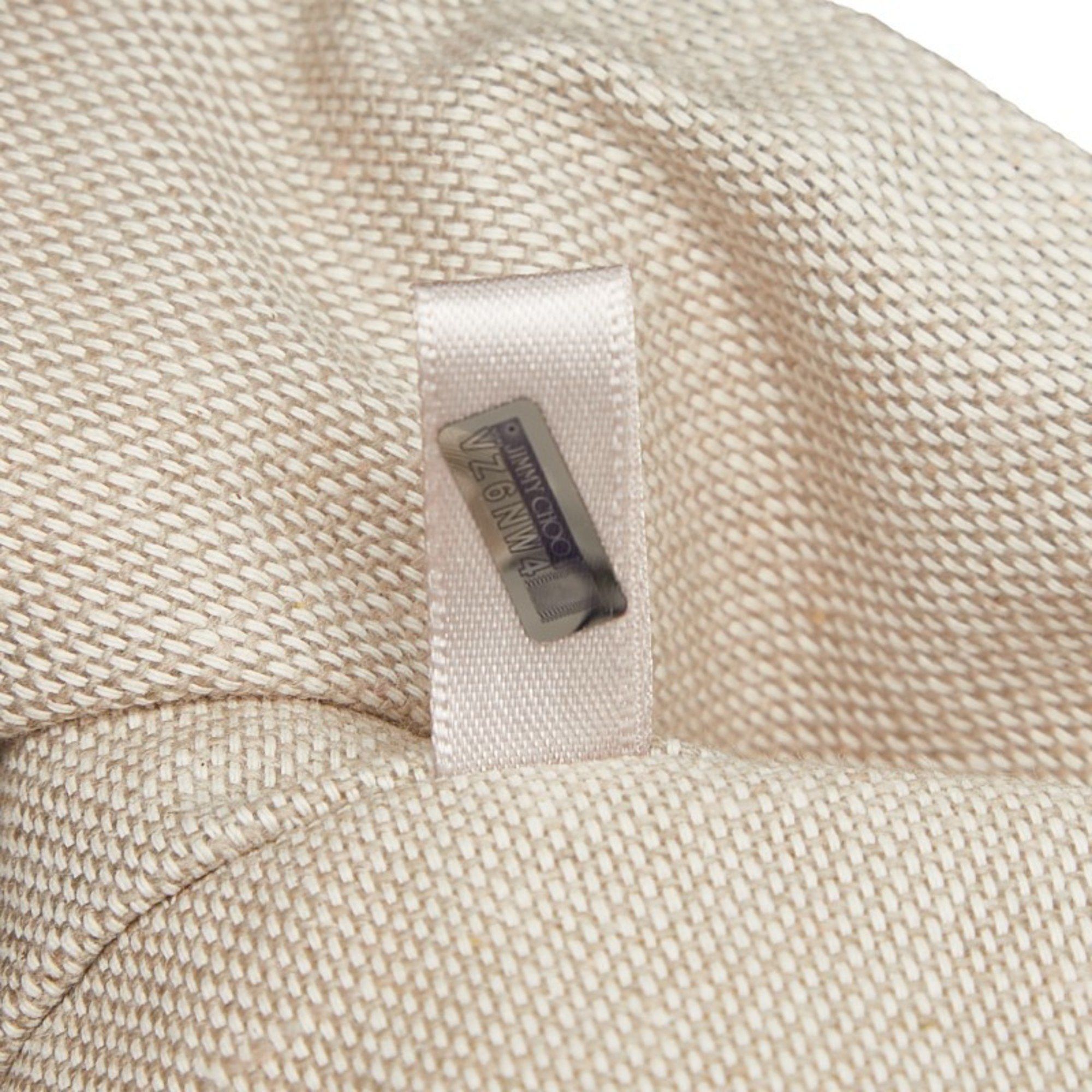 Jimmy Choo Jimmy Choo Backpack/Knapsack in Ivory and Black Canvas Leather for Women Size ONE SIZE - 8 Thumbnail