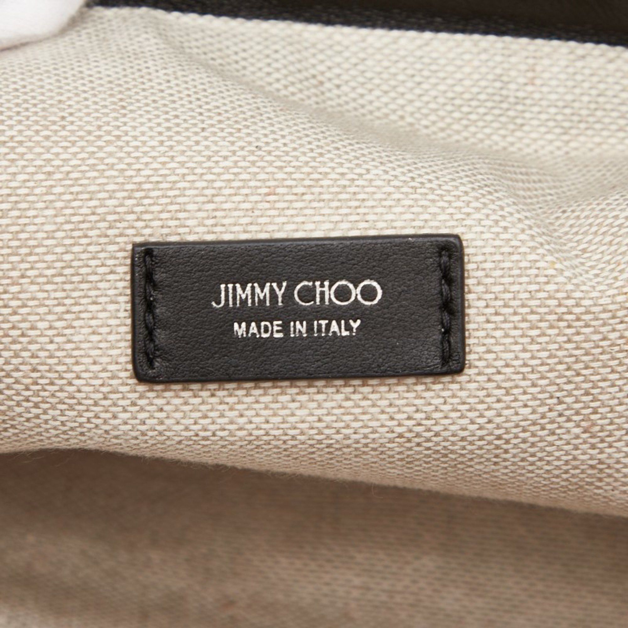 Jimmy Choo Jimmy Choo Backpack/Knapsack in Ivory and Black Canvas Leather for Women Size ONE SIZE - 7 Thumbnail