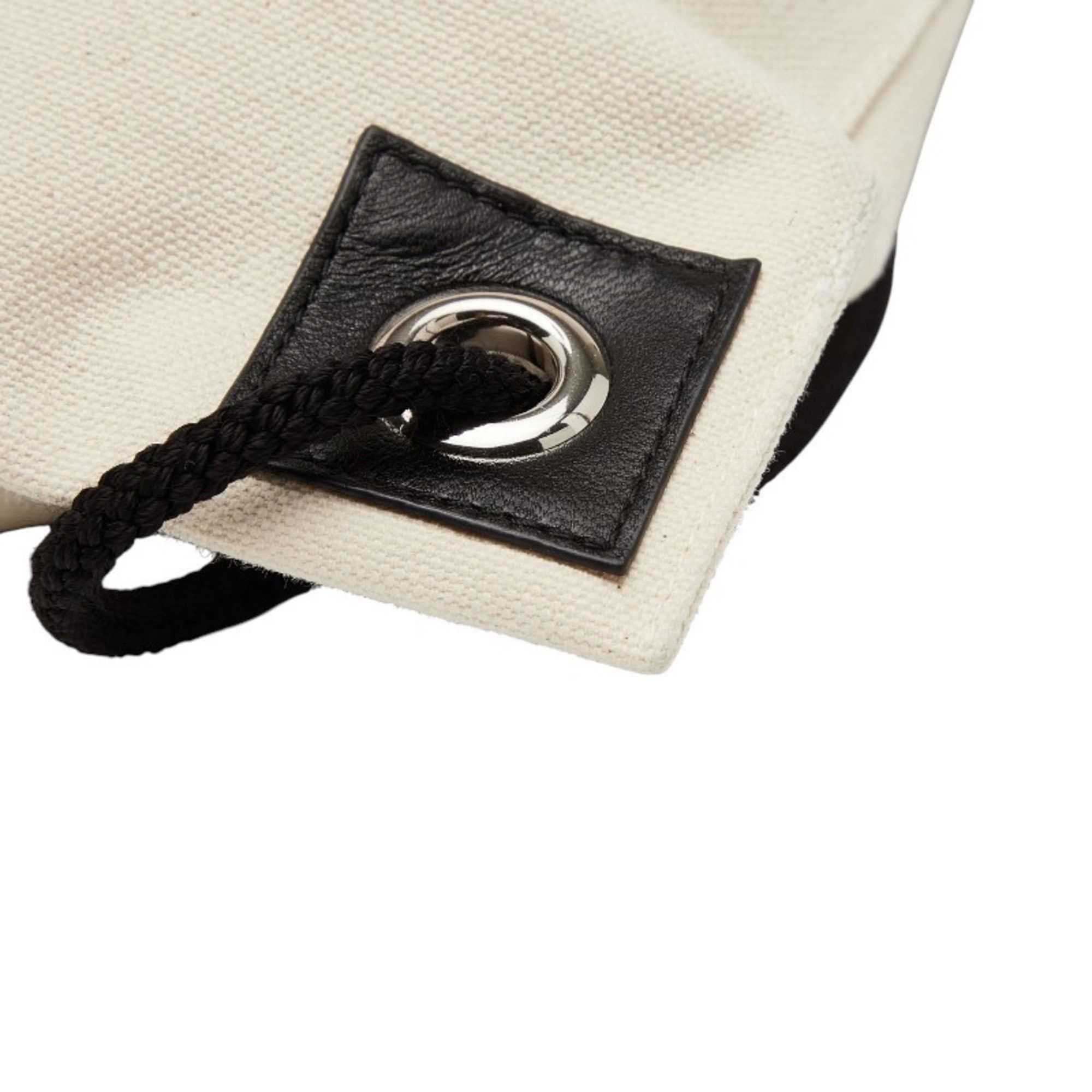 Jimmy Choo Jimmy Choo Backpack/Knapsack in Ivory and Black Canvas Leather for Women Size ONE SIZE - 4 Thumbnail