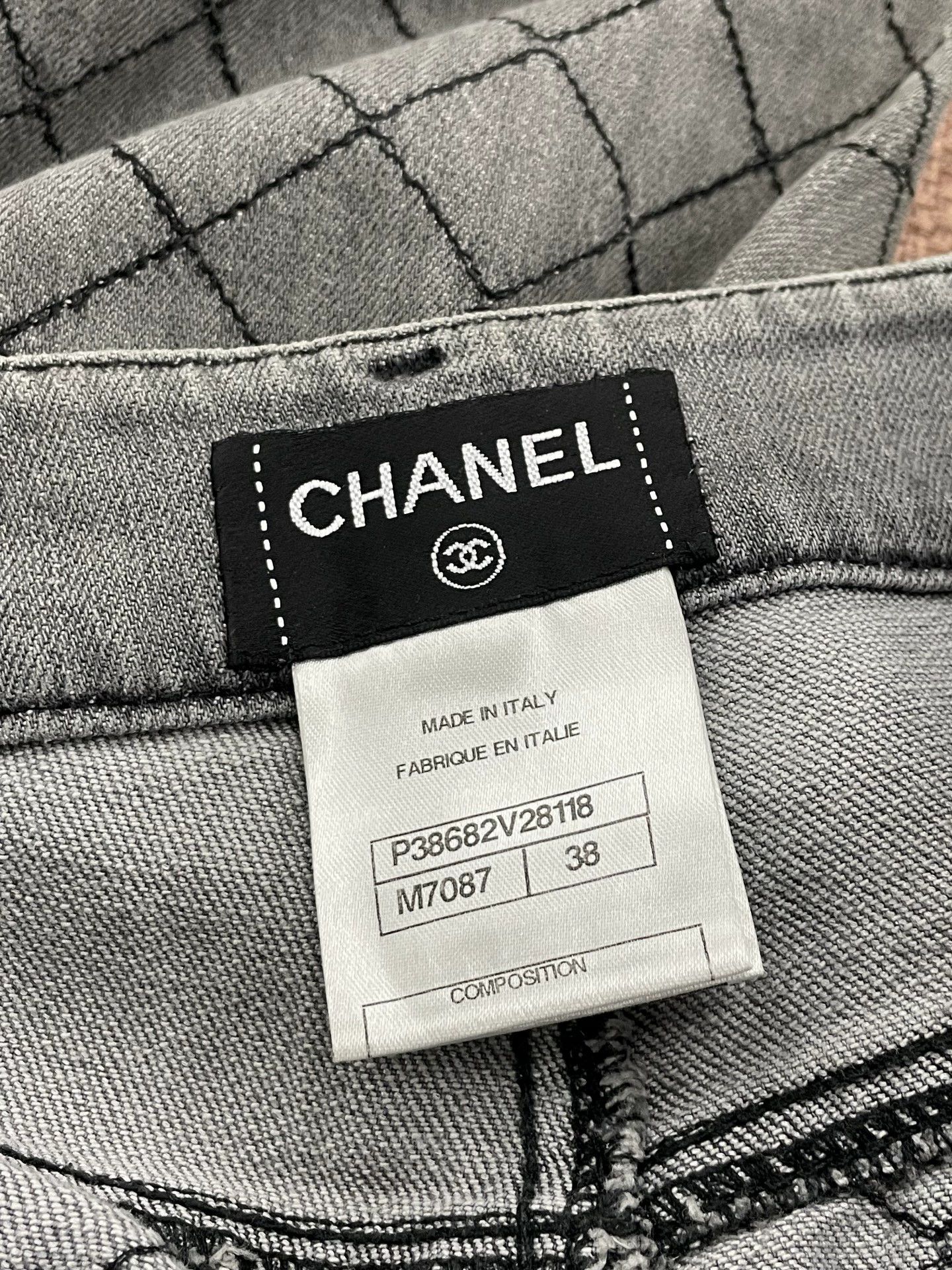 Chanel Chanel Gray Quilted Denim Jeans - dmc Size US 38 / EU 54 - 4 Thumbnail