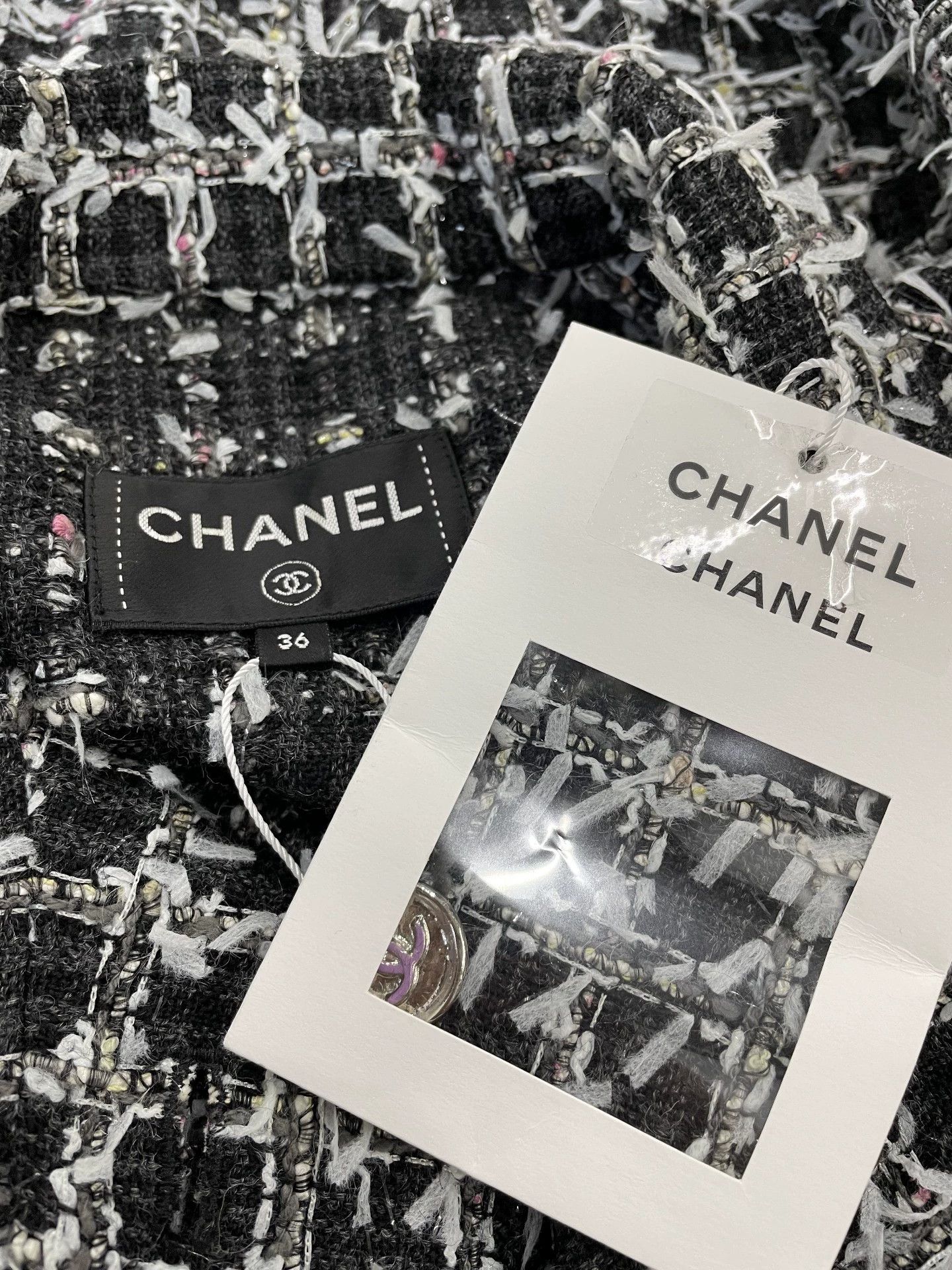Chanel Chanel 23A Black Tweed Knit Jacket - dmc Size US S / EU 44-46 / 1 - 4 Thumbnail
