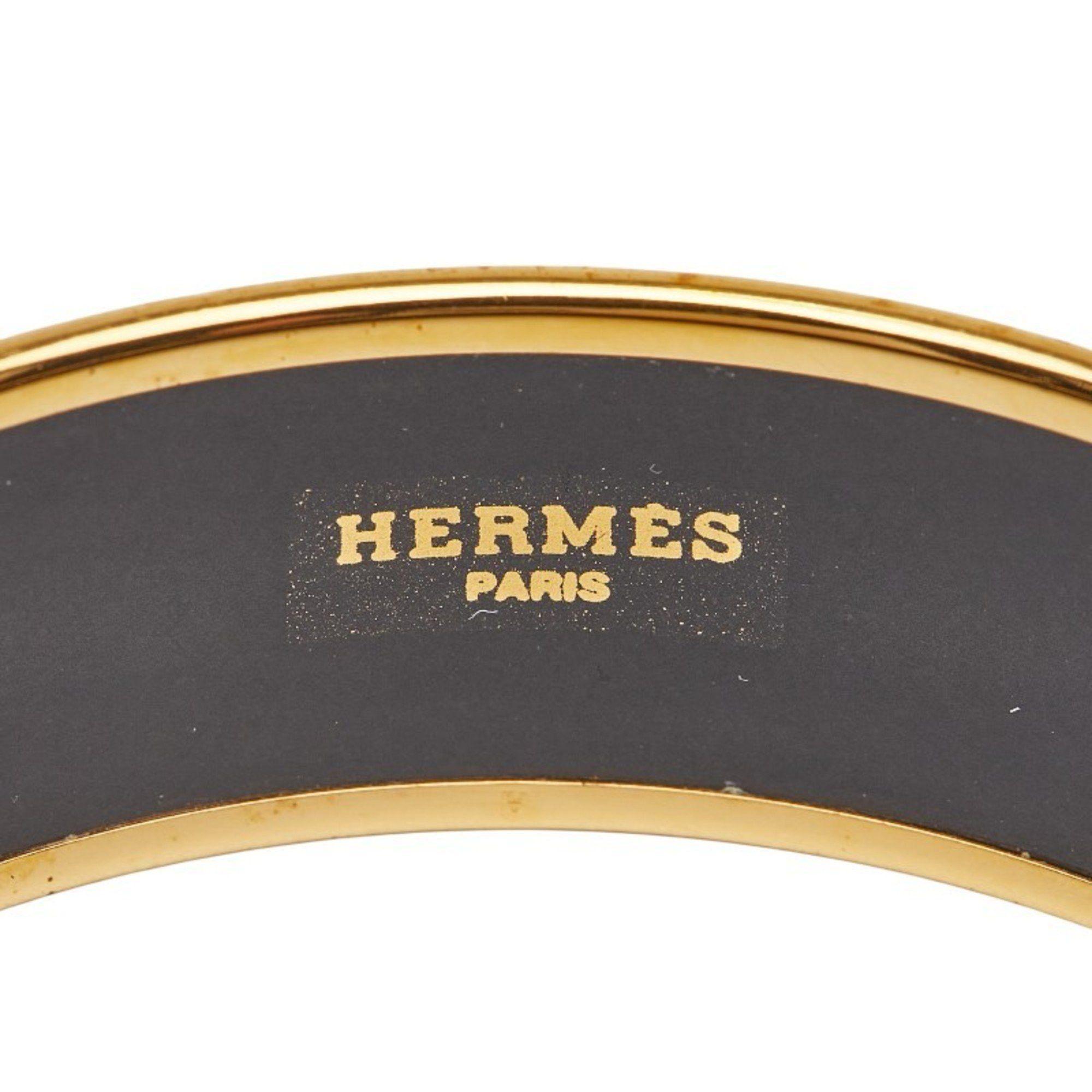 Hermes Hermes GM Enamel Cloisonne Bangle in Black and Gold Plated for Women Size ONE SIZE - 4 Thumbnail