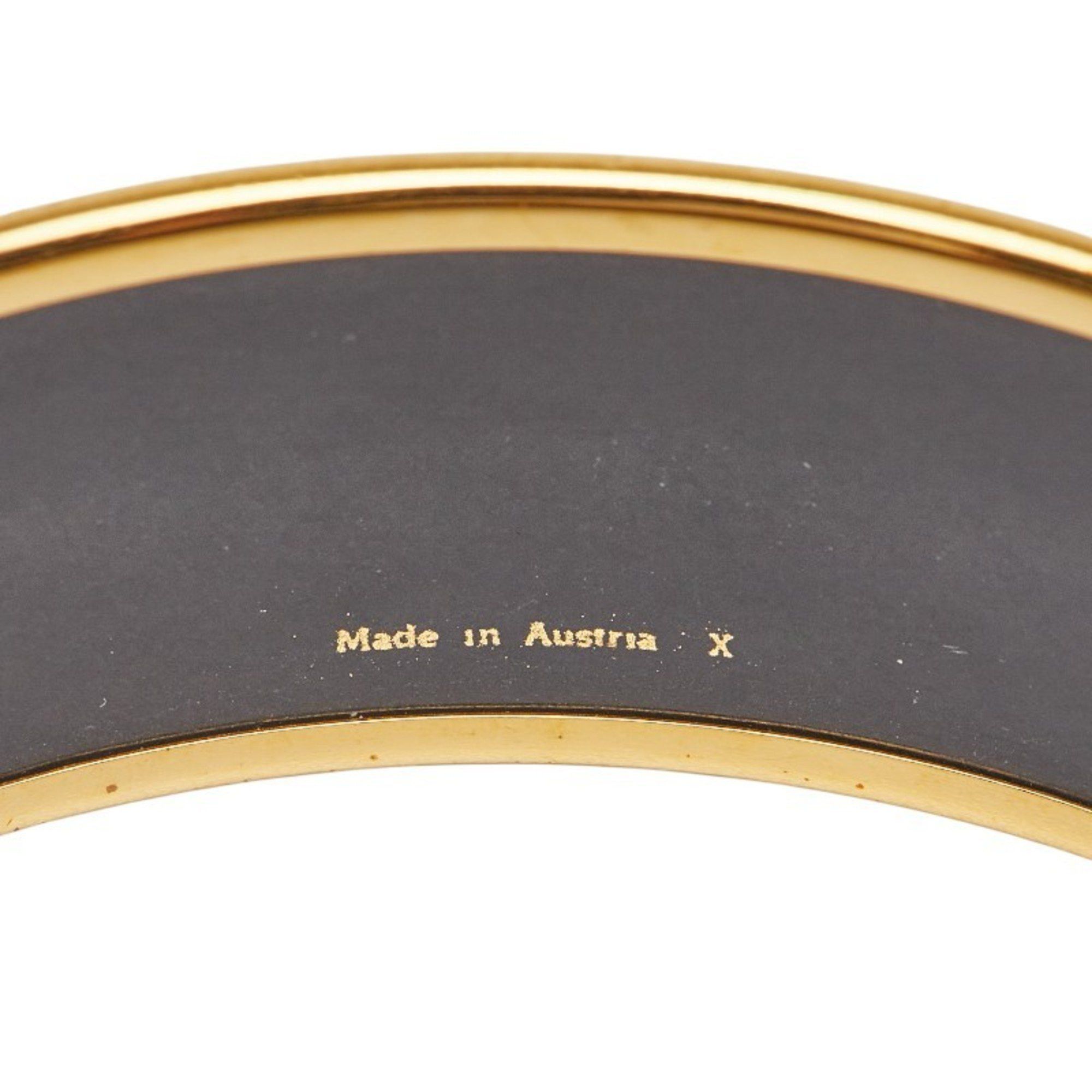 Hermes Hermes GM Enamel Cloisonne Bangle in Black and Gold Plated for Women Size ONE SIZE - 5 Thumbnail