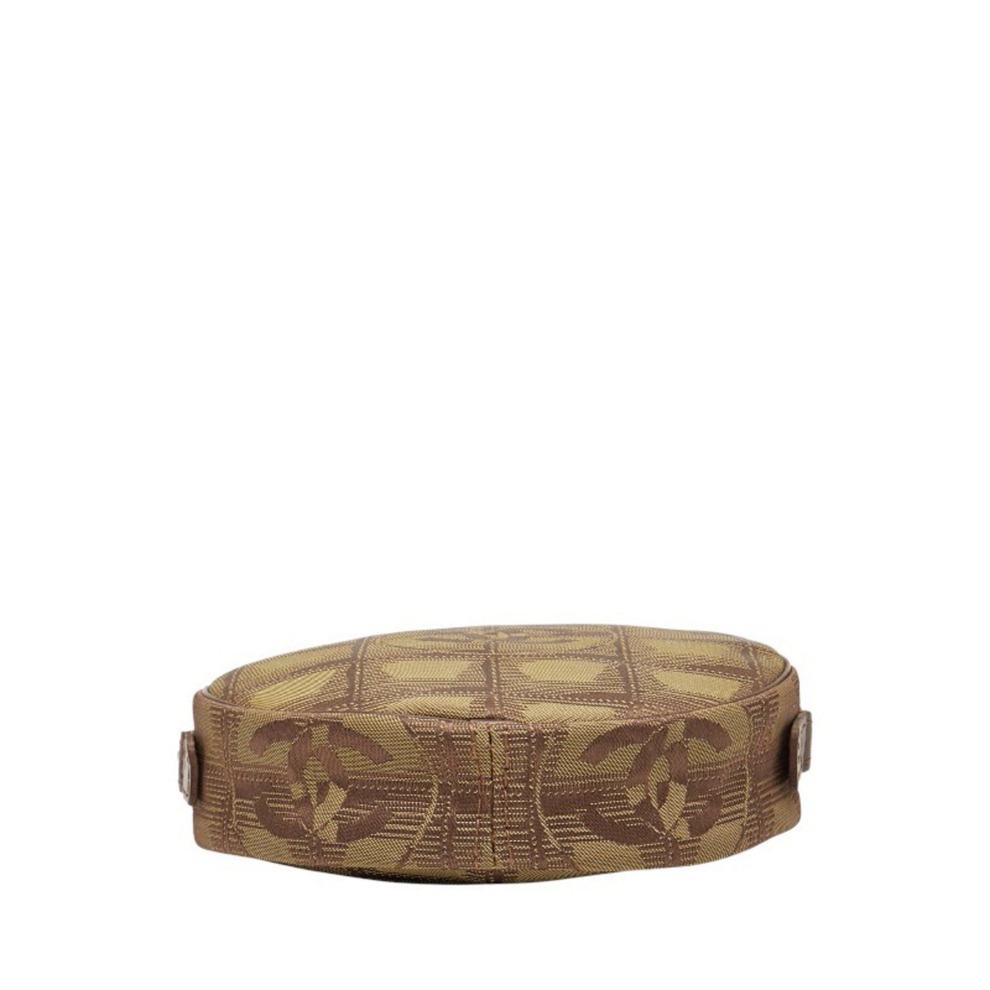 Chanel Chanel New Travel Line Round Pouch in Brown and Khaki Canvas Leather for Women Size ONE SIZE - 3 Thumbnail