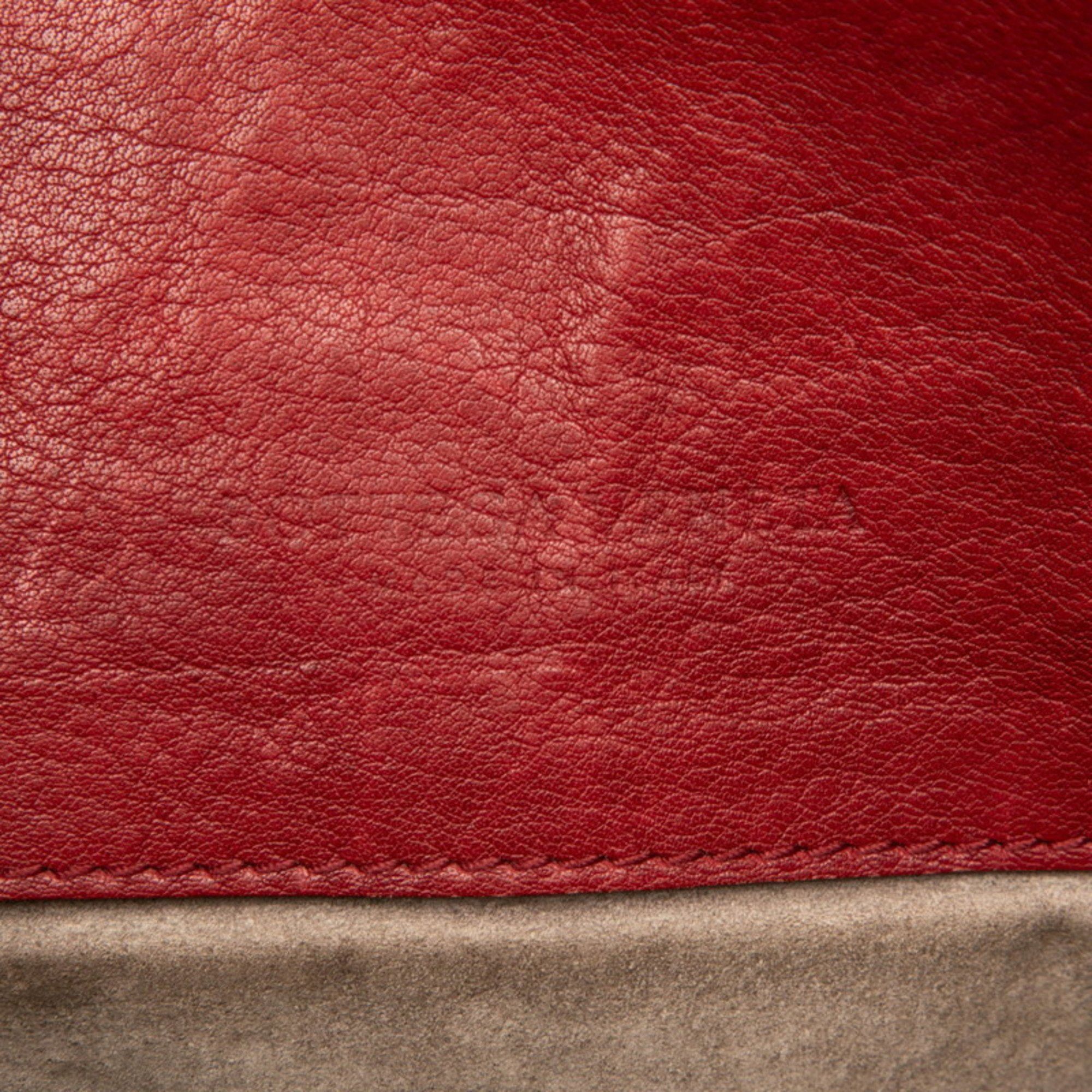 Bottega Veneta Bottega Veneta Intrecciato Shoulder Bag in Red Leather for Women Size ONE SIZE - 4 Thumbnail