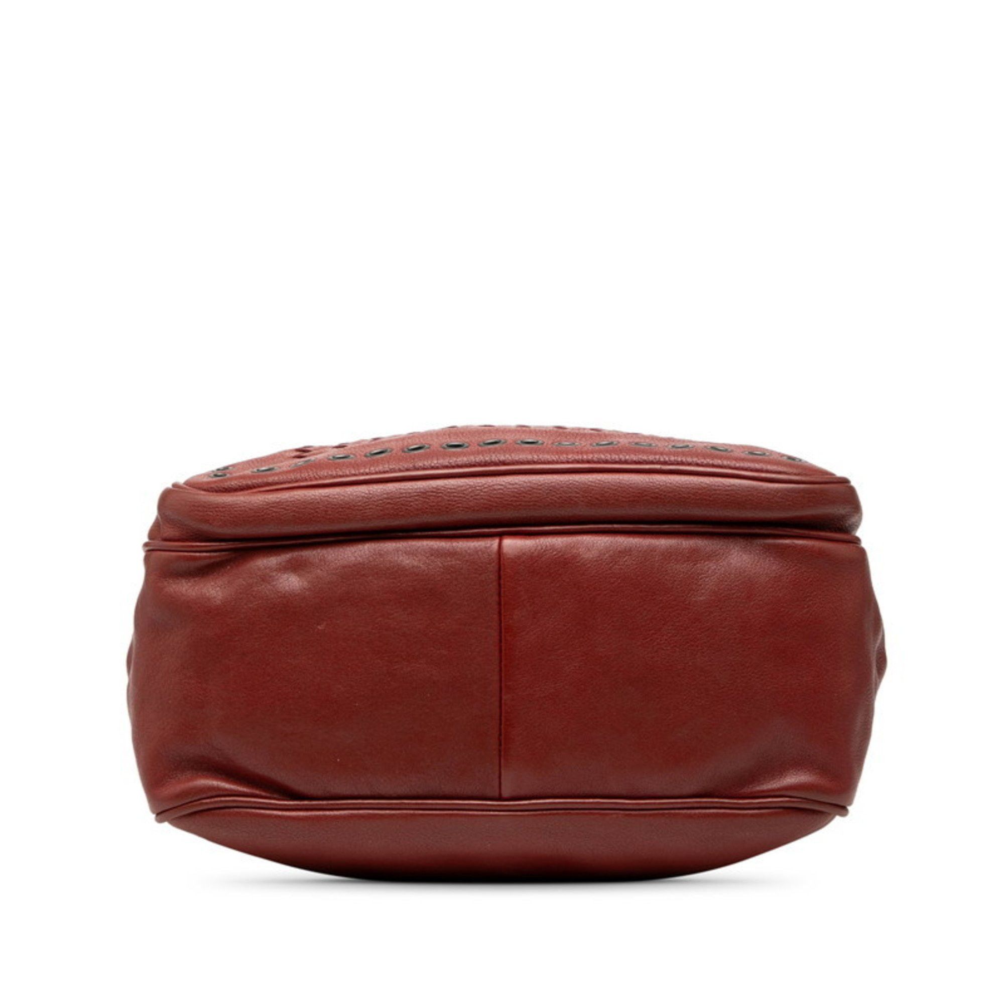 Bottega Veneta Bottega Veneta Intrecciato Shoulder Bag in Red Leather for Women Size ONE SIZE - 3 Thumbnail
