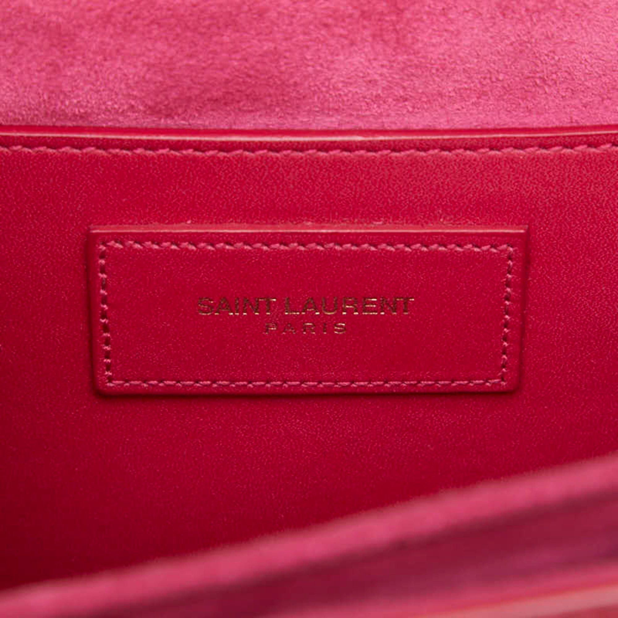 Saint Laurent Paris Saint Laurent Classic Lulu Crossbody Shoulder Bag in Pink Leather for Women Size ONE SIZE - 13 Thumbnail