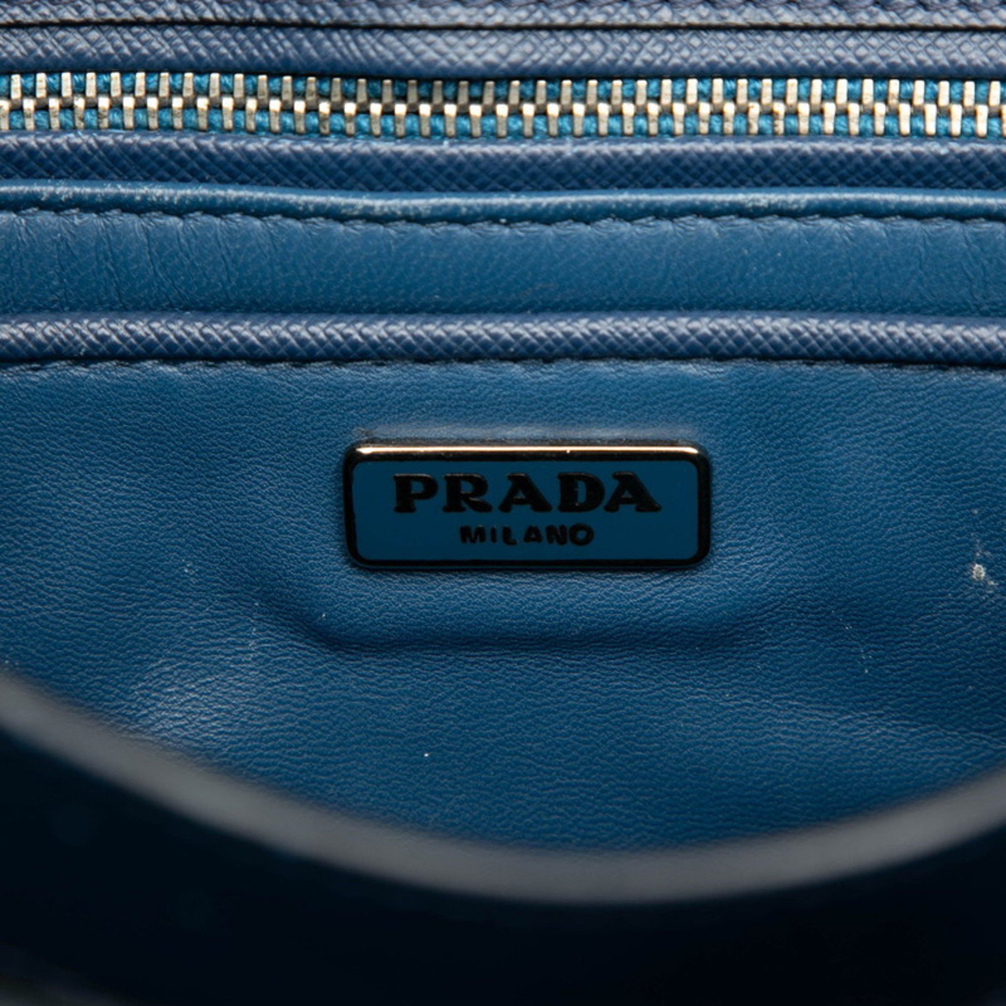 Prada Prada 2-Way Handbag/Shoulder Bag B2485C Blue Saffiano Leather Women's PRADA Size ONE SIZE - 5 Thumbnail