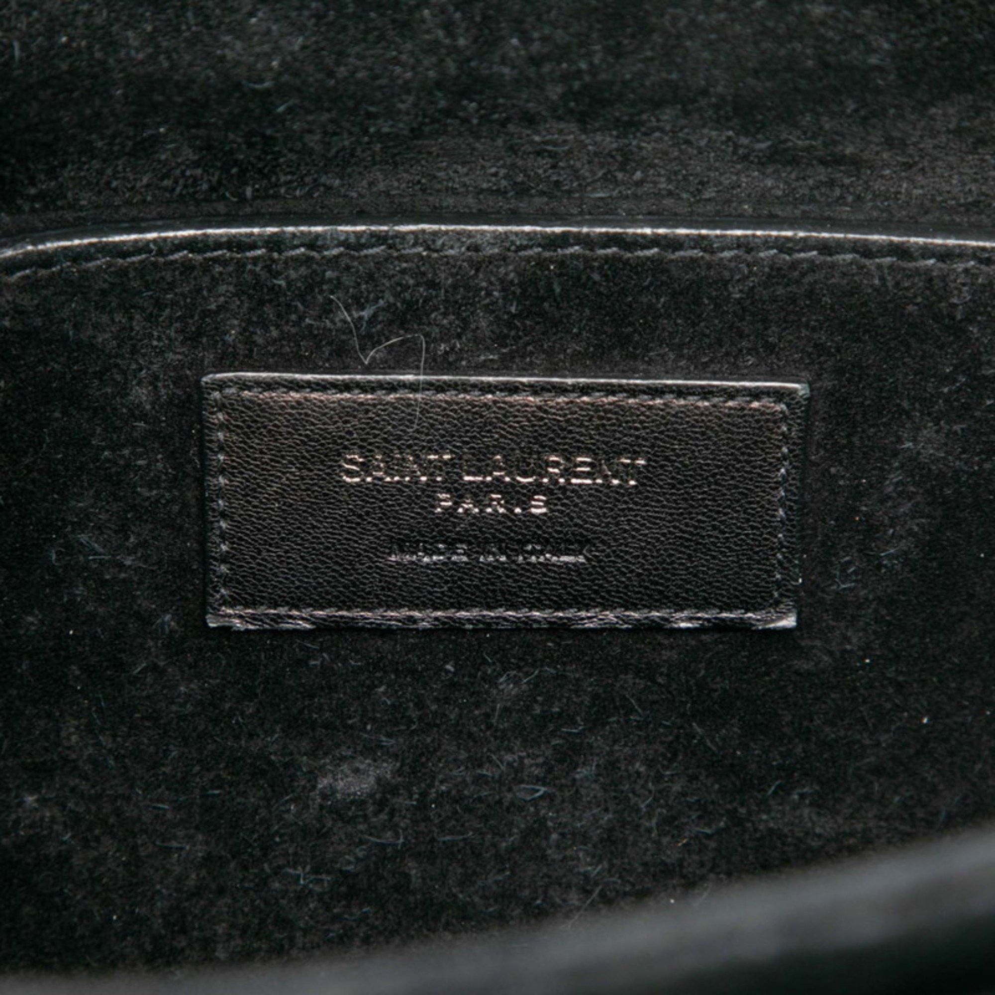 Saint Laurent Paris Saint Laurent Belle Chasse Crocodile Embossed Handbag/Shoulder Bag, 2-Way, 482051, Black Leather, Women's, SAINT LAURENT Size ONE SIZE - 5 Thumbnail