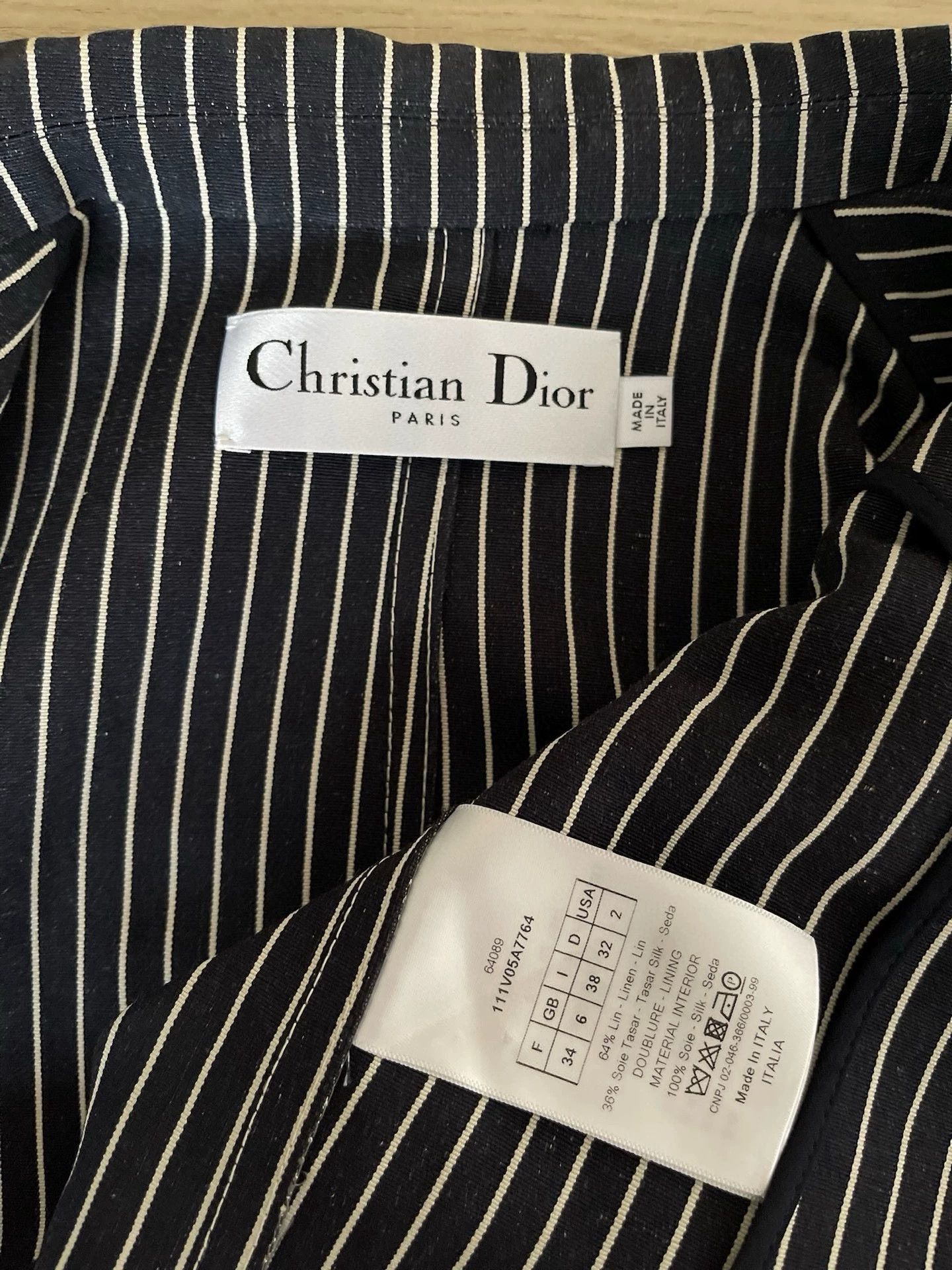 Dior Dior Black White Stripe Blazer FR34 - dmc Size US XS / EU 42 / 0 - 3 Thumbnail