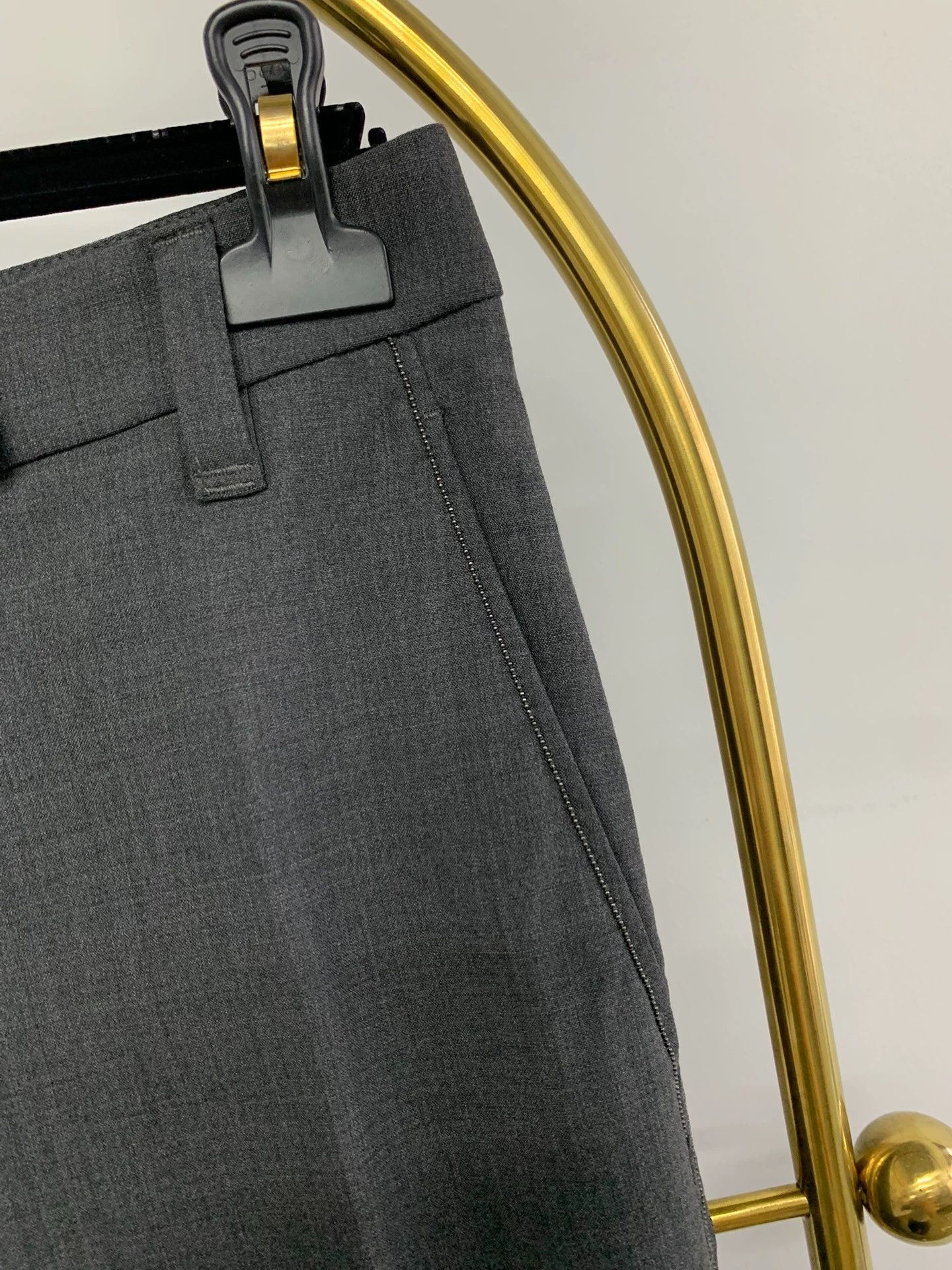 Brunello Cucinelli Brunello Cucinelli Gray Beaded Trousers - dmc Size US 31 - 2 Thumbnail