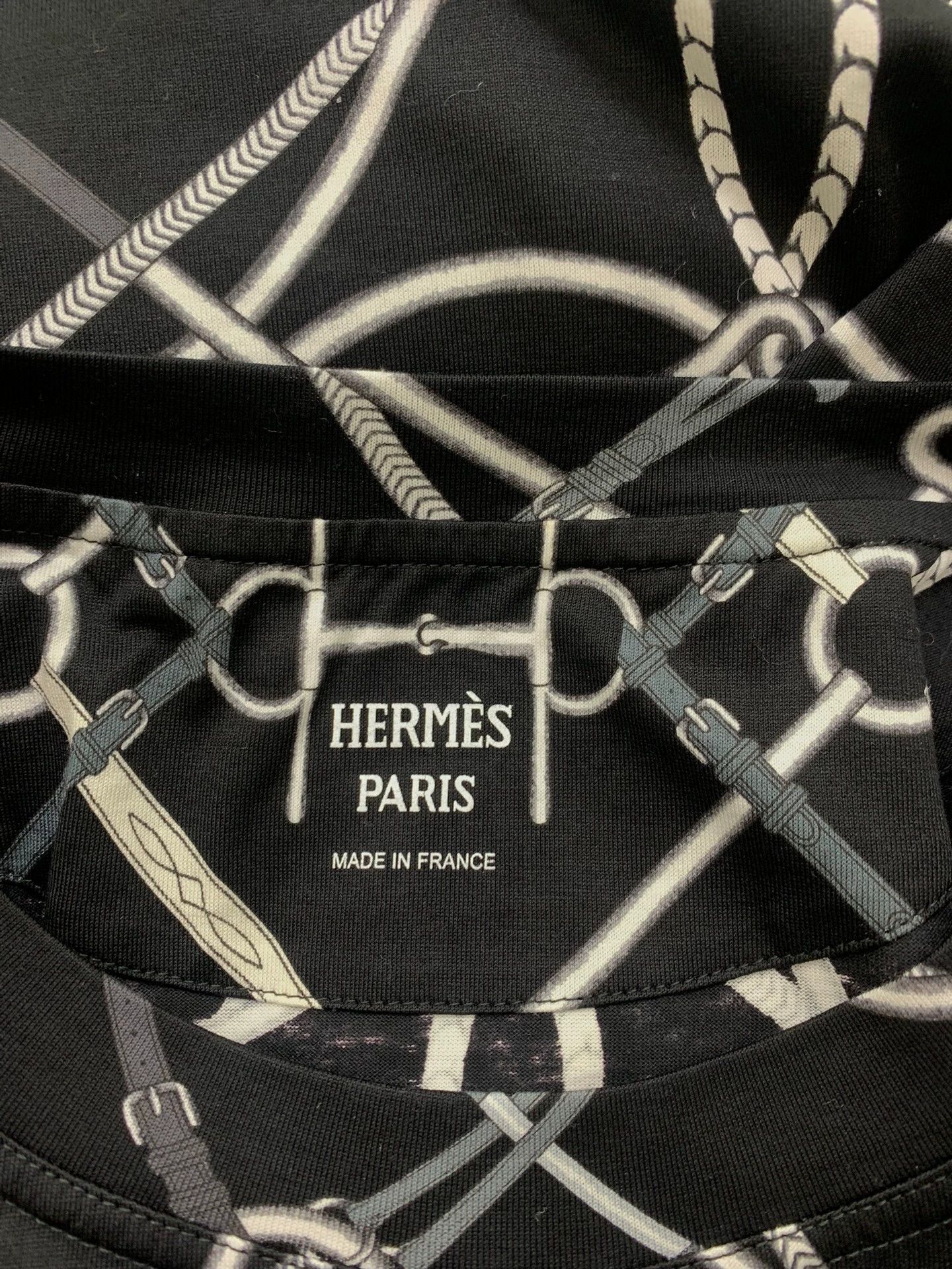 Hermes Hermes Black Printed Short Sleeve T-shirt - dmc Size US M / EU 48-50 / 2 - 3 Thumbnail