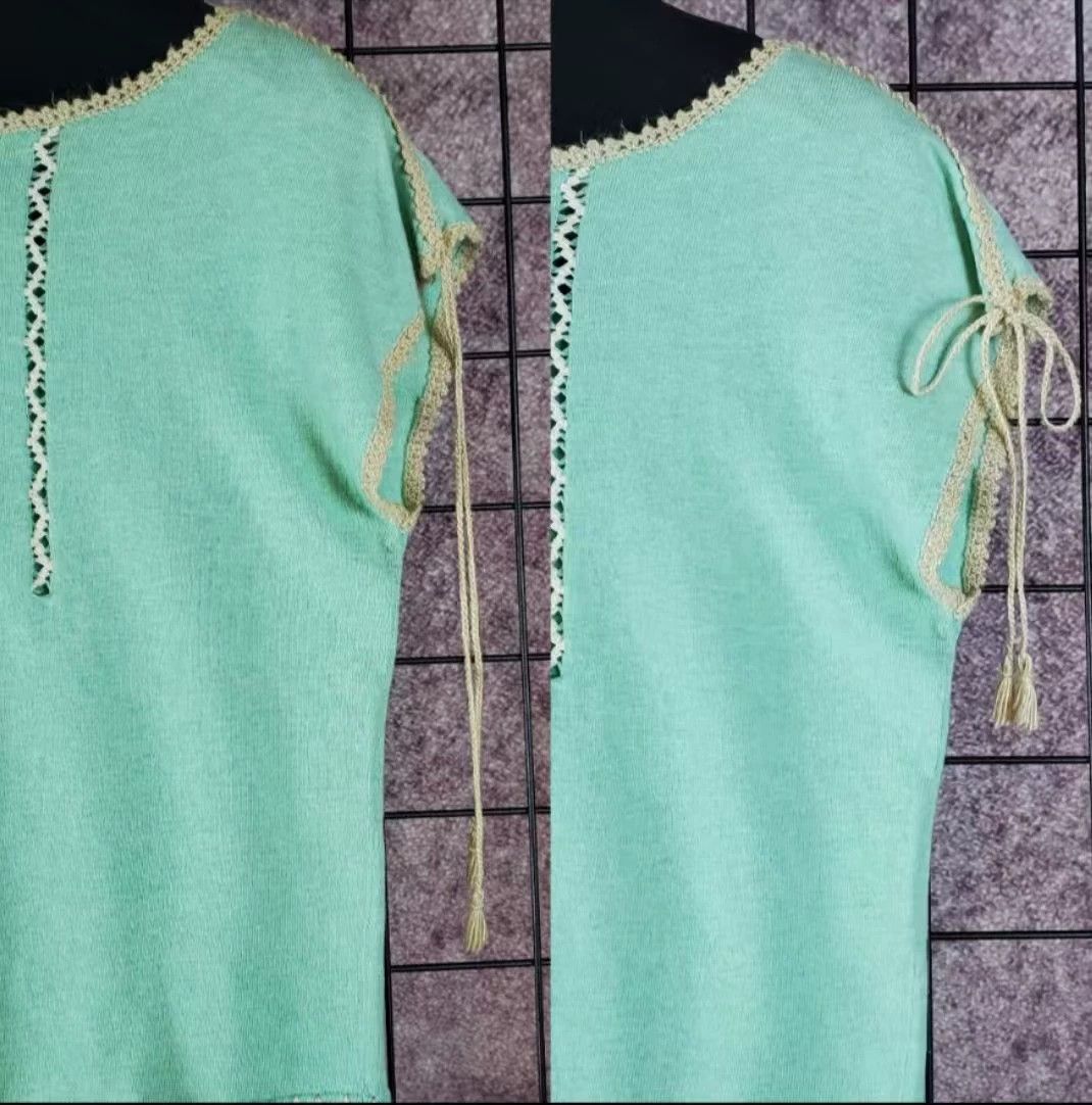 Burberry Vintage Burberry Crochet Short-Sleeve Top - dmc Size US M / EU 48-50 / 2 - 5 Thumbnail