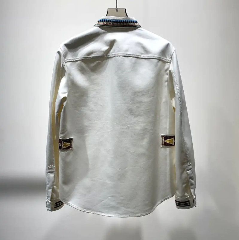 Valentino Valentino Beige Cotton Long Sleeve Shirt 0089 Size US M / EU 48-50 / 2 - 2 Thumbnail