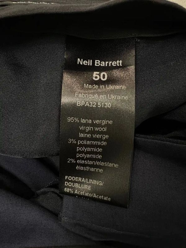 Neil Barrett NeIL Barrett Navy Wool Casual Pants for Men 0089 Size US 34 / EU 50 - 6 Thumbnail