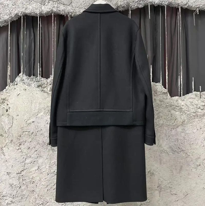 Neil Barrett NeIL BarreTT Black Wool Men's Long Coat 0089 Size US M / EU 48-50 / 2 - 2 Thumbnail