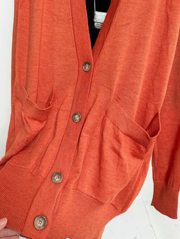Maison Margiela Maison Margiela Orange Wool Men's Cardigan 0089 Size US M / EU 48-50 / 2 - 4 Thumbnail