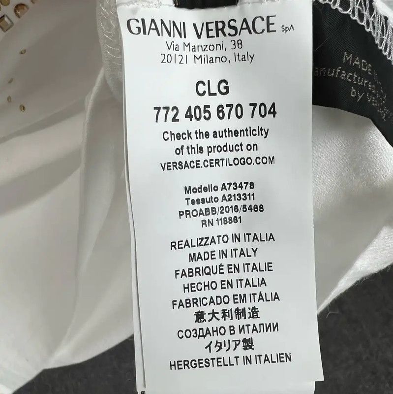 Versace Versace White Cotton Men's T-Shirt 0089 Size US M / EU 48-50 / 2 - 5 Thumbnail