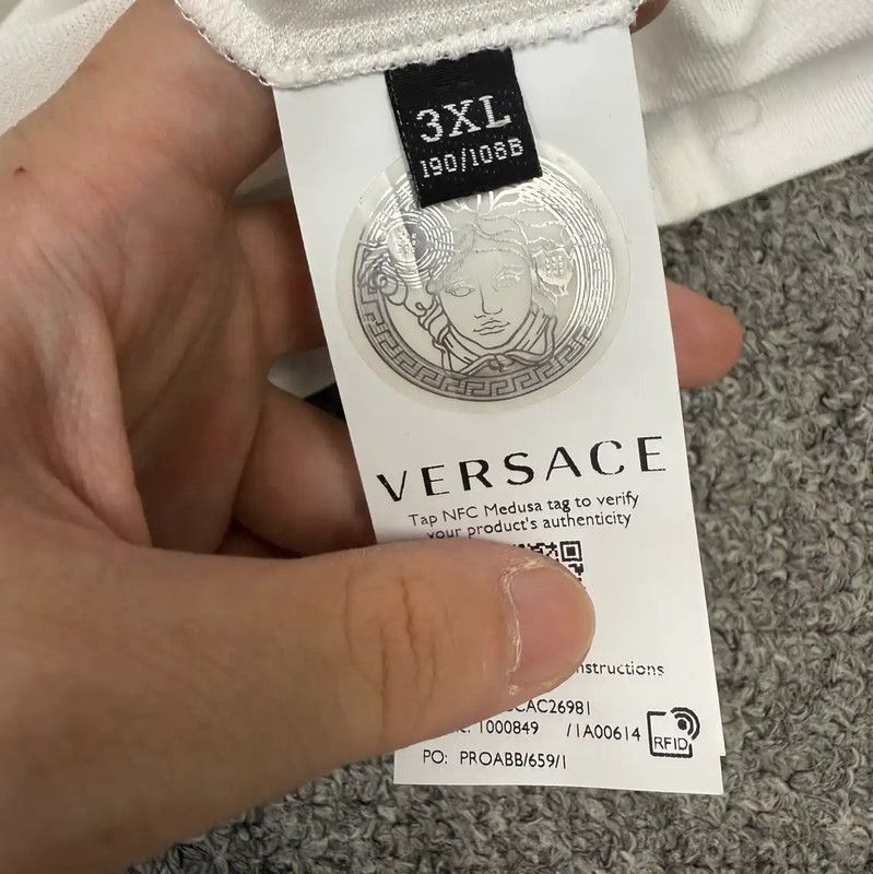 Versace Versace White Cotton Men's T-Shirt XXXL 0089 Size US XXL / EU 58 / 5 - 5 Thumbnail