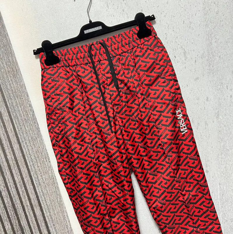 Versace Versace Red Embroidered Men's Casual Pants 0089 Size US 30 / EU 46 - 3 Thumbnail