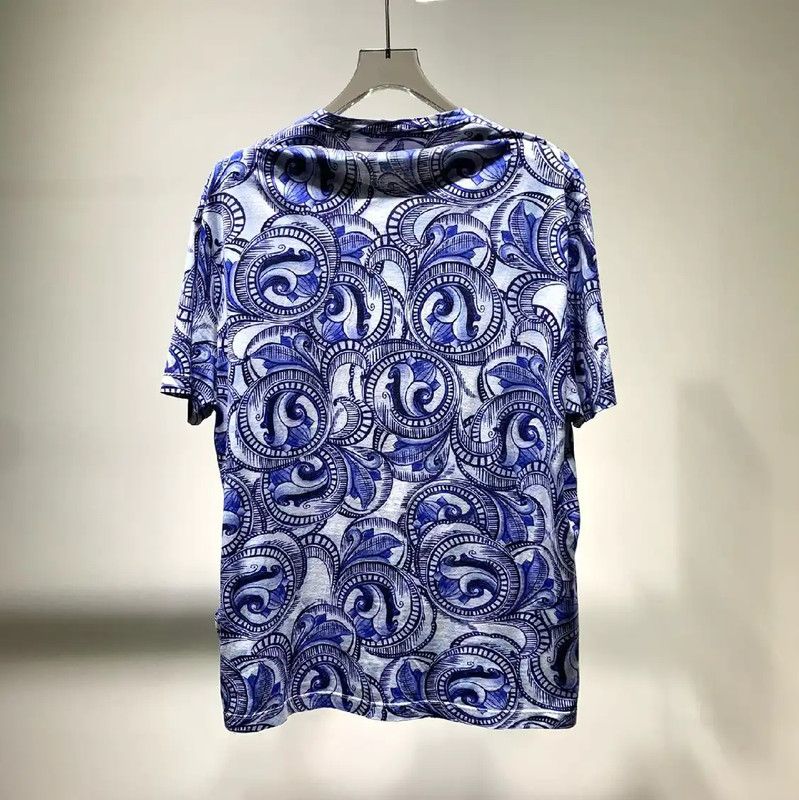 Versace Versace Blue Cotton XXXL Men's T-Shirt 0089 Size US XXL / EU 58 / 5 - 7 Thumbnail
