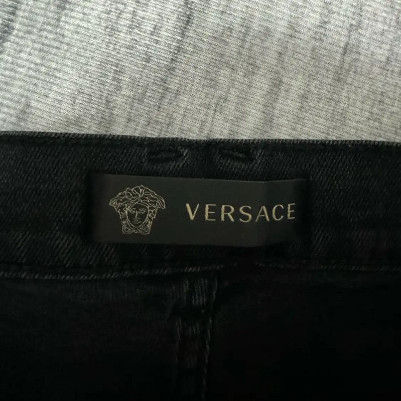 Versace Versace Black Cotton Medusa Men's Casual Pants 0089 Size US 32 / EU 48 - 4 Thumbnail